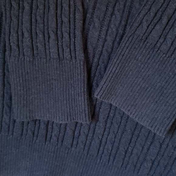 3/$15 Sonoma Classic Cable Knit Blue Cotton Sweater L - Picture 6 of 6